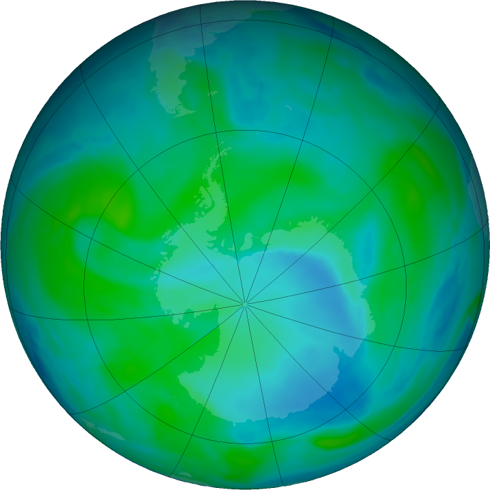 Antarctic ozone map for 23 December 2022